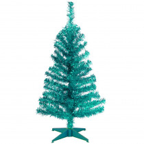 National Tree Company 3 ft.Turquoise Tinsel Artificial Christmas Tree