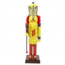 Northlight 14 in. Yellow and Red Sugar Daddy King Wooden Christmas Nutcracker