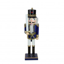 Northlight 14 in. Wooden Blue, White and Gold Christmas Nutcracker Soldier