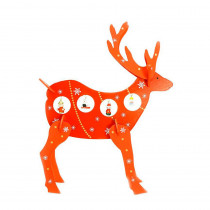 Northlight 13 in. Decorative Red Wooden Reindeer Cut-Out Christmas Table Top Decoration