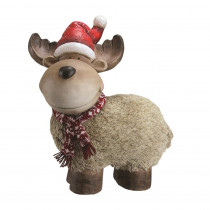 Northlight 17.25 in. Whimsical Reindeer with Nordic Style Scarf and Santa Hat Christmas Table Top Decoration