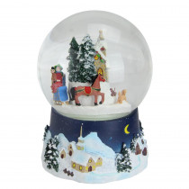 Northlight 6.5 in. Christmas Musical and Animated Villiage Winter Scene Rotating Water Globe Dome