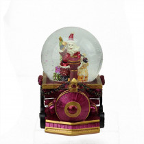 Northlight 5.25 in. Christmas Santa Claus with Sack of Gifts on Train Snow Globe Glitterdome
