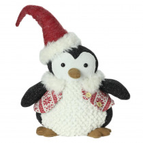 Northlight 14 in. Small Plush Penguin in Red Nordic Snowflake Vest Christmas Figure