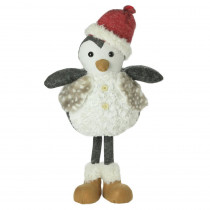 Northlight 24 in. Christmas Plush Standing Penguin Figure Wearing a Fur Vest