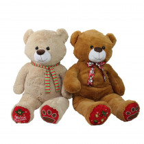 Northlight 40 in. Christmas Stuffed Bears Figure Super Soft and Plush Brown and Beige (2-Pack)
