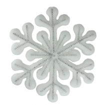 Northlight 15 in. White Glitter Snowflake Hanging Christmas Decoration