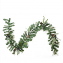 Northlight 6 ft. x 10 in. Unlit Artificial Mixed Pine with Blueberries Pine Cones and Ice Twigs Christmas Garland