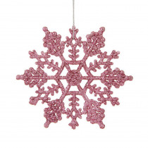 Northlight Mauve Pink Glitter Snowflake Christmas Ornaments (Pack of 24)