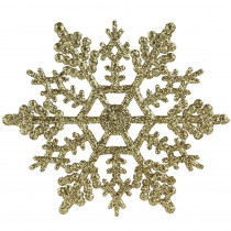 Northlight Gold Glamour Glitter Snowflake Christmas Ornaments (Pack of 24)