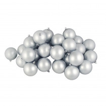 Northlight 2.5 in. (60 mm) Matte Silver Splendor Shatterproof Christmas Ball Ornaments (60-Count)