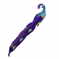 Northlight 11 in. Regal Peacock Blue and Purple Bird Clip-On Christmas Ornament