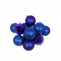 Northlight 3.25 in. (80 mm) Royal Blue Shatterproof 4-Finish Christmas Ball Ornaments (32-Count)