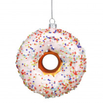 Northlight 4 in. Glazed and Sprinkled Round Doughnut Christmas Ornament