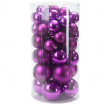 Northlight 2.4 in. - 3 in. - 4 in. Purple Shatterproof Shiny and Matte Christmas Ball Ornaments (50-Count)