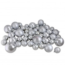 Northlight Silver Splendor Shiny and Matte Shatterproof Christmas Ball Ornaments (50-Count)