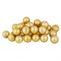 Northlight Matte Vegas Gold Shatterproof Christmas Ball Ornaments (32-Count)