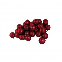 Northlight 4 in. (100 mm) Shatterproof Shiny Burgundy Red Christmas Ball Ornaments (12-Count)