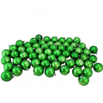 Northlight Shiny Xmas Green Shatterproof Christmas Ball Ornaments (60-Count)