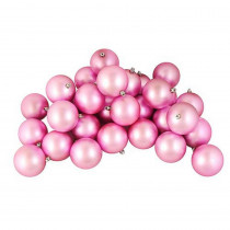 Northlight Matte Bubblegum Pink Shatterproof Christmas Ball Ornaments (60-Count)