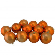 Northlight Shiny Orange Shatterproof Christmas Ball Ornaments (12-Count)