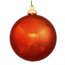 Northlight Shatterproof Shiny Burnt Orange UV Resistant Commercial Christmas Ball Ornament