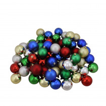 Northlight Traditional Multi-Color Shiny and Matte Shatterproof Christmas Ball Ornaments (96-Count)