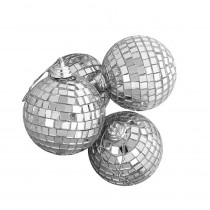 Northlight Silver Splendor Mirrored Glass Disco Ball Christmas Ornaments (4-Count)
