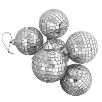 Northlight Silver Splendor Mirrored Glass Disco Ball Christmas Ornaments (6-Count)