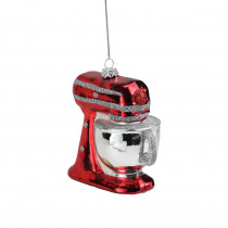 Northlight 3.75 in. Red and Silver Glittered Kitchen Mixer Christmas Ornament