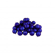 Northlight 3.25 in. (80 mm) Shatterproof Matte Royal Blue Christmas Ball Ornaments (32-Count)