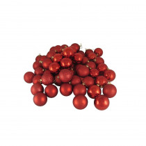 Northlight Red Hot 4-Finish Shatterproof Christmas Ball Ornaments (24-Count)
