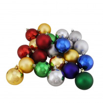 Northlight Shatterproof Traditional Multi-Color Shiny and Matte Christmas Ball Ornaments (24-Count)