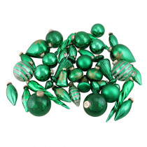 Northlight Set of Green and Gold Asymmetrical Christmas Ornaments (36-Piece)