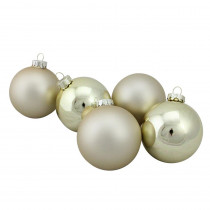Northlight 3.25 in. (80 mm) 6-Piece Shiny and Matte Gold Glass Ball Christmas Ornament Set