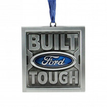 Northlight 3 in. Officially Licensed Built Ford Tough in. Brushed Nickel Plated Christmas Tree Ornament