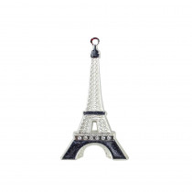 Northlight 3.5 in. Silver Plated with Crystal Accents Eiffel Tower Christmas Tree Ornament