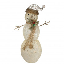 Northlight 43 in. Christmas Lighted Tinsel and Sisal Snowman Outdoor Decoration