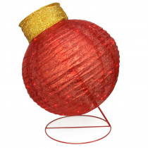 Northlight 36 in. Christmas LED Lighted Twinkling Red Glitter Ball Ornament Outdoor Decoration