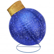 Northlight 36 in. Christmas LED Lighted Blue Twinkling Glitter Ball Ornament Outdoor Decoration