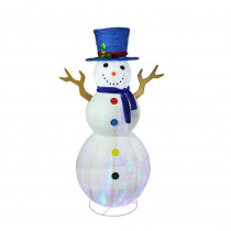 Northlight 72 in. Christmas Pre-Lit LED Multi-Color Embossed Snowman with Top Hat Outdoor Decoration