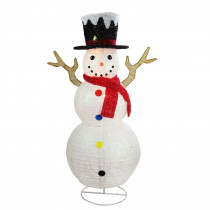 Northlight 48 in. Christmas Pre-Lit Glitter Snowflake Snowman with Top Hat Outdoor Decoration