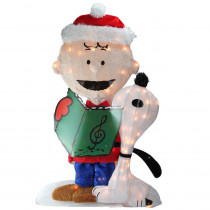 Northlight 32 in. Christmas Pre-Lit Peanuts Charlie and Snoopy 2-D Outdoor Decoration