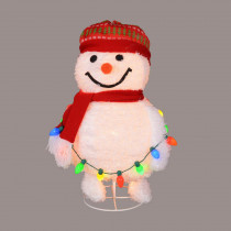 Northlight 30 in. Red and White Lighted Frosty Pop-Up Snowman Decorative Decor Outdoor Decoration