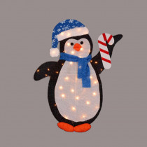 Northlight 42 in. Christmas Pre-Lit Penguin with Candy Cane Winter Outdoor Decoration