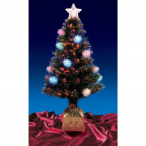 Northlight 4 ft. Pre-Lit LED Multi Lights Fiber Optic Pine Cone Artificial Christmas Tree