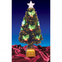 Northlight 3 ft. Pre-Lit with LED Holly Berries Fiber Optic Artificial Christmas Tree