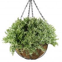 Northlight 10 in. Artificial 2 Tone Green Foliage Hanging Basket