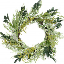 Northlight 12 in. Unlit Green and Brown Decorative Mixed Berry Artificial Spring Floral Twig Wreath