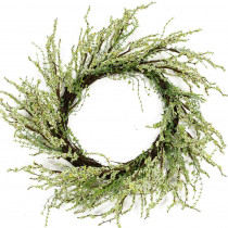 Northlight 12 in. Unlit Green and Brown Decorative Berry Artificial Spring Twig Wreath